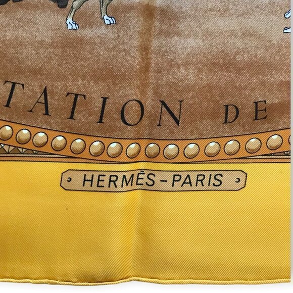 Rare Vintage Hermes silk scarf, “ Présentation de Chevaux “ by Philippe Ledoux - Picture 9 of 12
